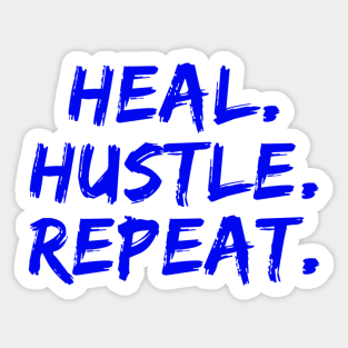 Heal Hustle Repeat Neon Blue Sticker